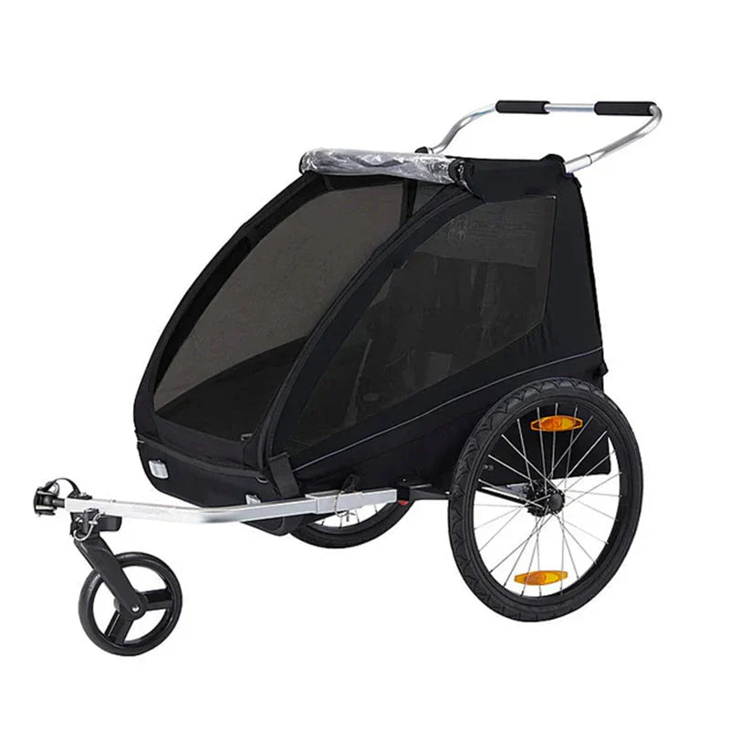 2-Seat Bicycle Trailer and Stroller – Black