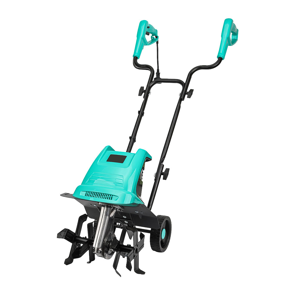 10.5A Electric Garden Tiller, 12" Width, 8" Depth, 4 Steel Blades