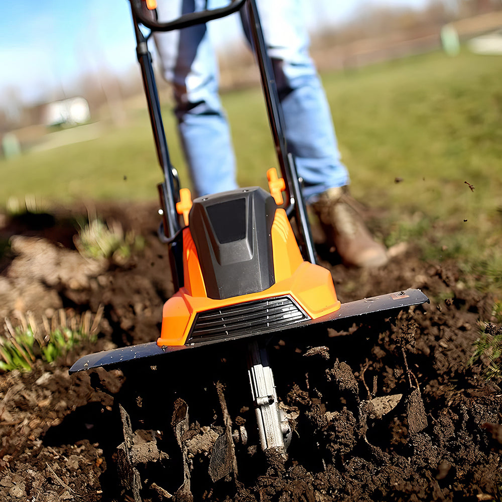 13.5A Electric Garden Tiller & Cultivator, 18" Width with Steel Tines