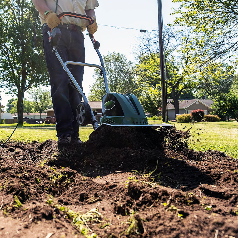13.5A Electric Garden Tiller, 11–16" Adjustable Width Cultivator