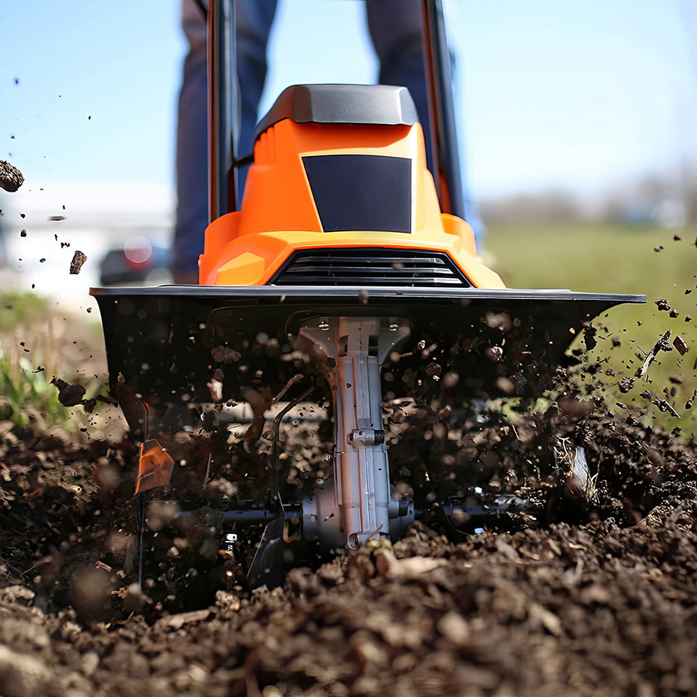 13.5A Electric Garden Tiller & Cultivator, 18" Width with Steel Tines