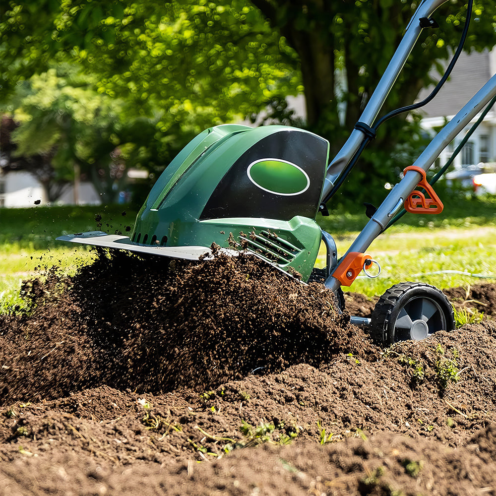 13.5A Electric Garden Tiller, 11–16" Adjustable Width Cultivator