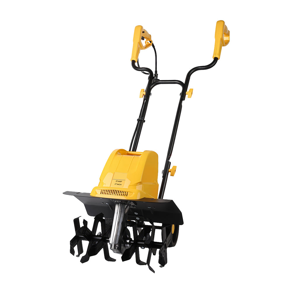 8.5A Electric Garden Tiller, 12" Corded Cultivator with 8" Depth