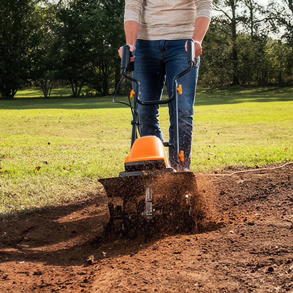 12-Amp Electric Tiller TE1016M, 16" Width, 9" Depth, 6 Steel Blades