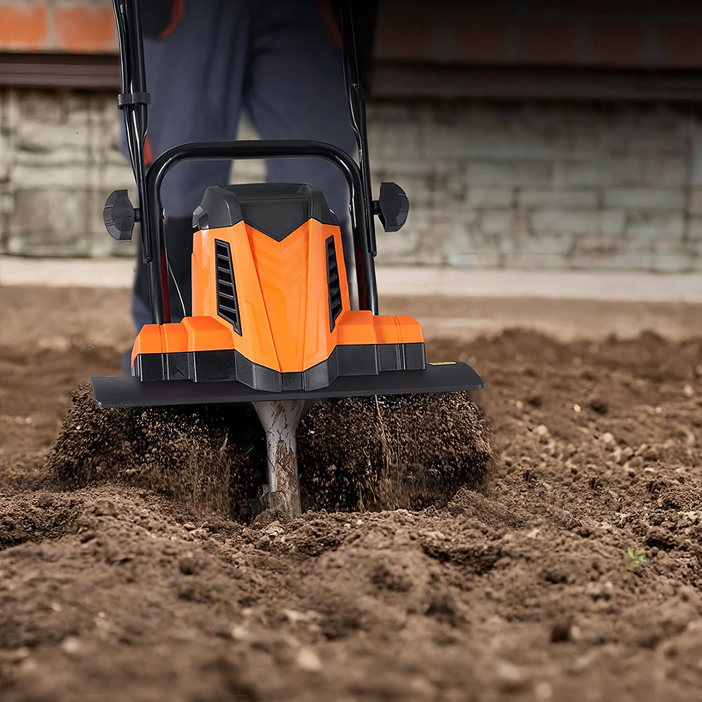 10A Electric Garden Tiller, 14" Wide Corded Cultivator with Steel Tines