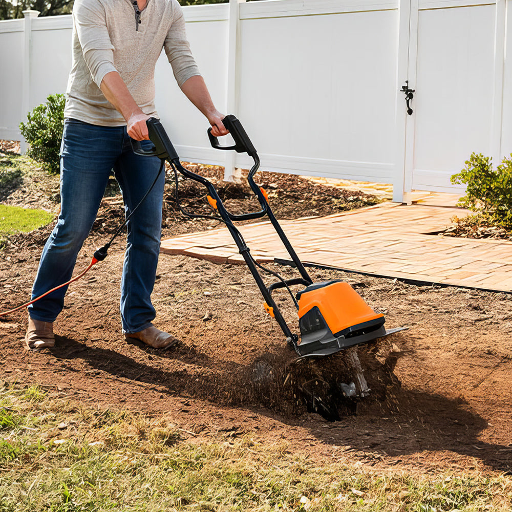12-Amp Electric Tiller TE1016M, 16" Width, 9" Depth, 6 Steel Blades