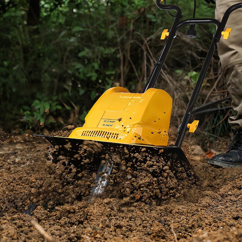 8.5A Electric Garden Tiller, 12" Corded Cultivator with 8" Depth