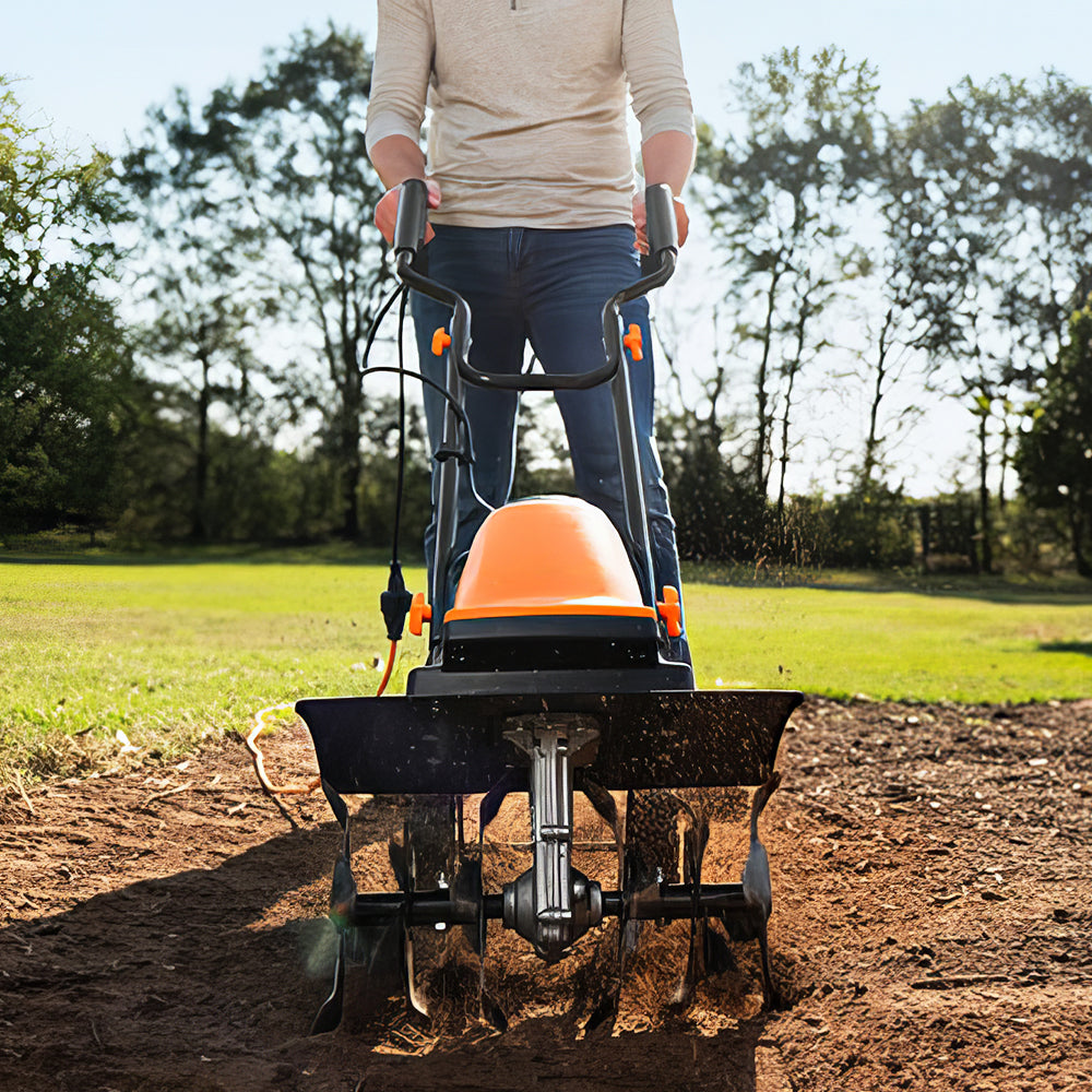12-Amp Electric Tiller TE1016M, 16" Width, 9" Depth, 6 Steel Blades
