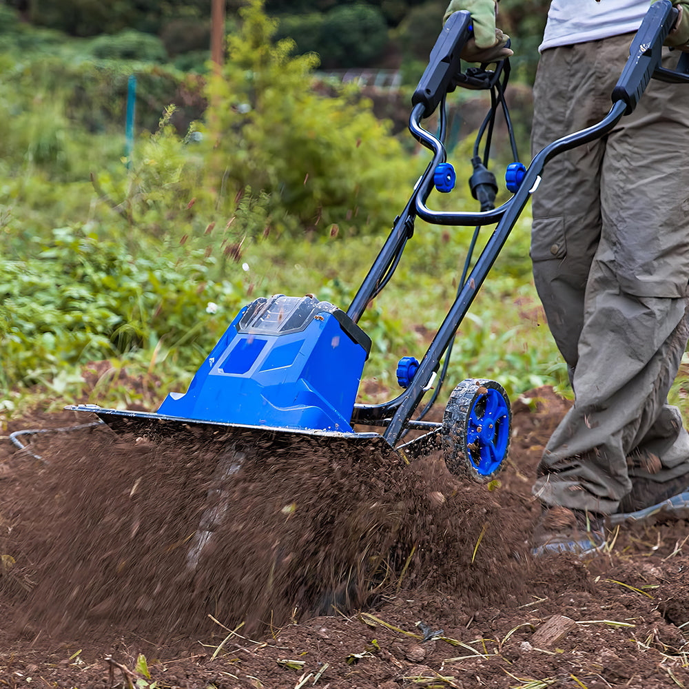 13.5A Electric Garden Tiller, 16" Wide Cultivator with 6 Steel Tines