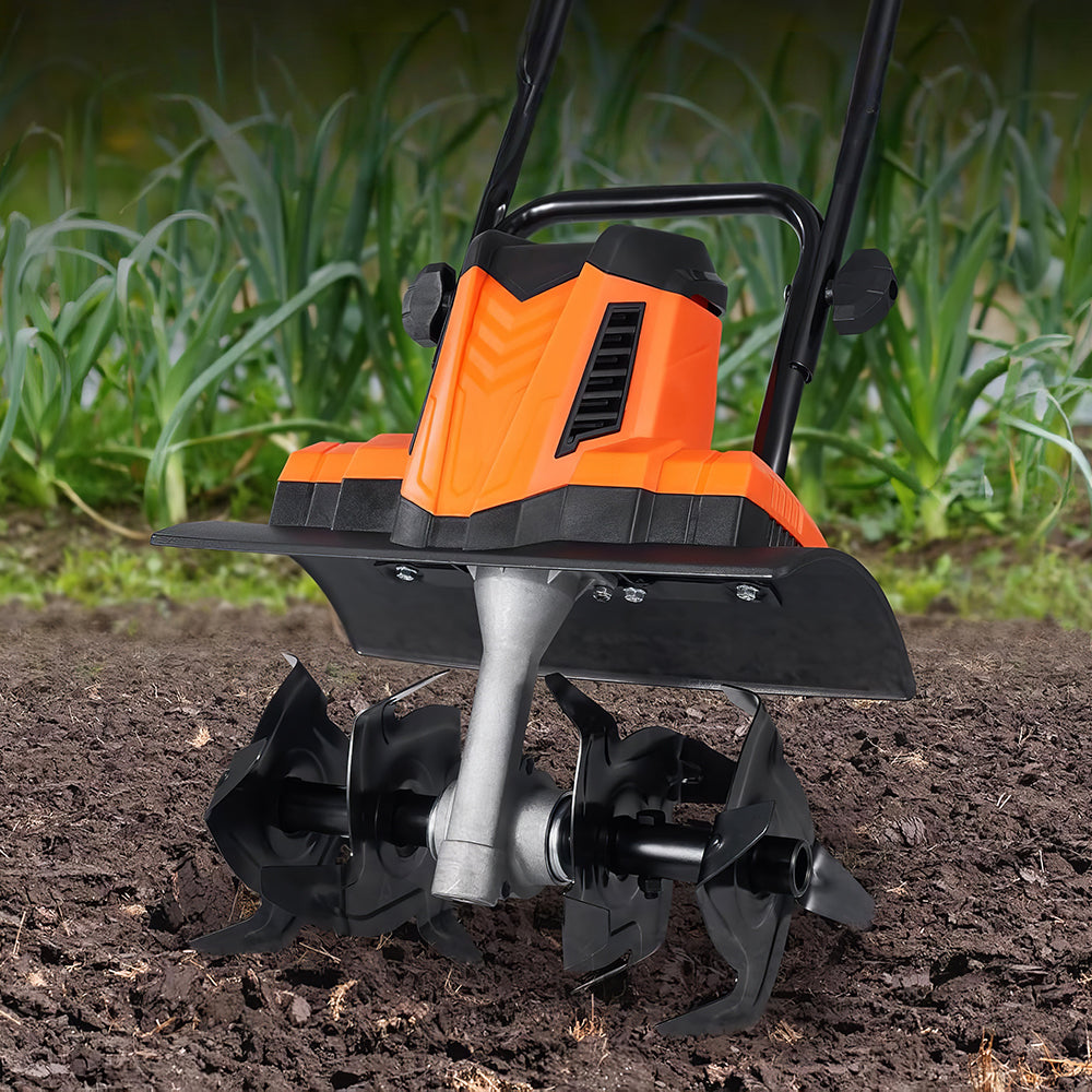 10A Electric Garden Tiller, 14" Wide Corded Cultivator with Steel Tines
