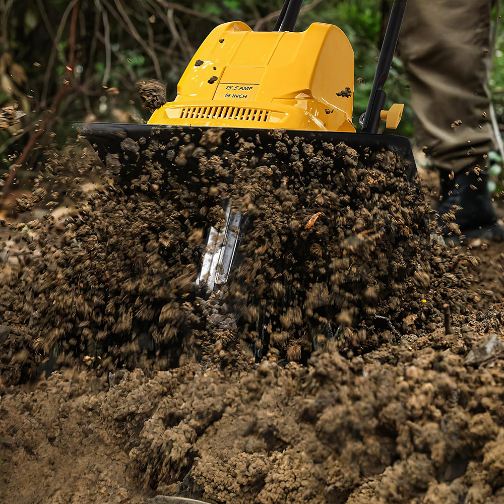 8.5A Electric Garden Tiller, 12" Corded Cultivator with 8" Depth