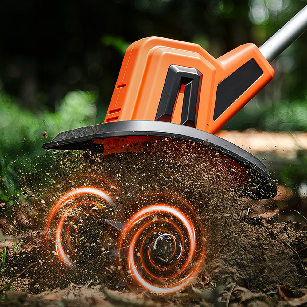 22V Cordless Garden Tiller, 9" Width Lightweight Cultivator with 2 Batteries