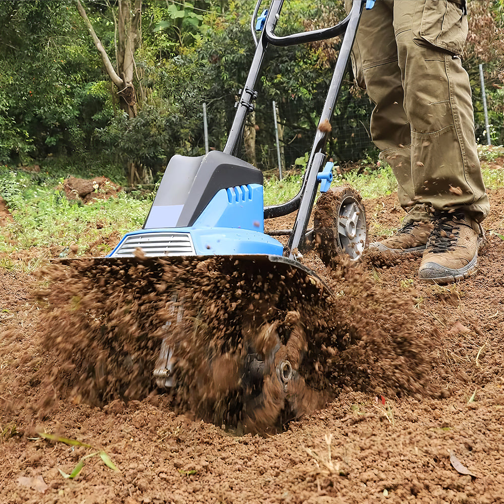 13.5A Electric Garden Tiller, 16" Wide Cultivator with 6 Steel Tines