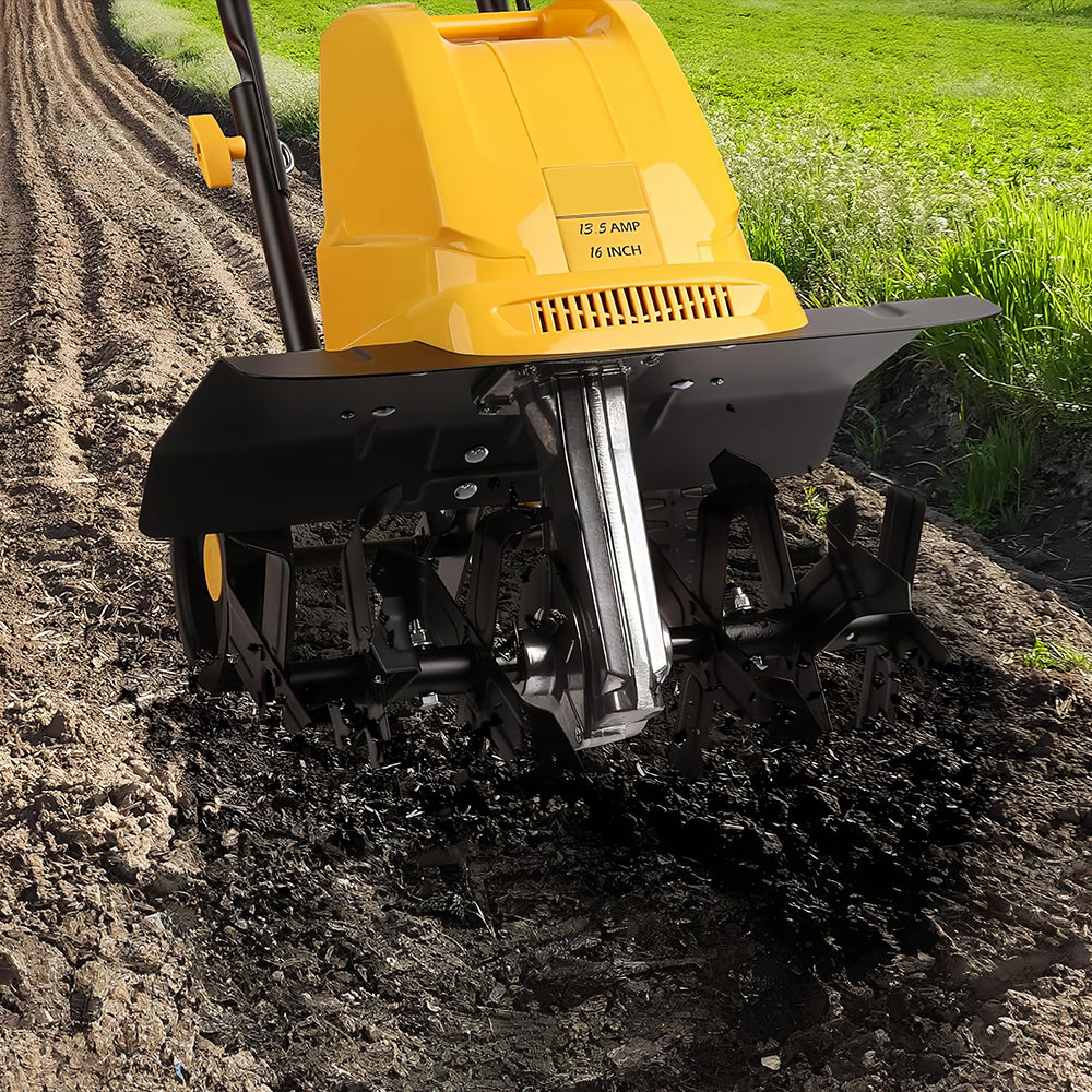 8.5A Electric Garden Tiller, 12" Corded Cultivator with 8" Depth