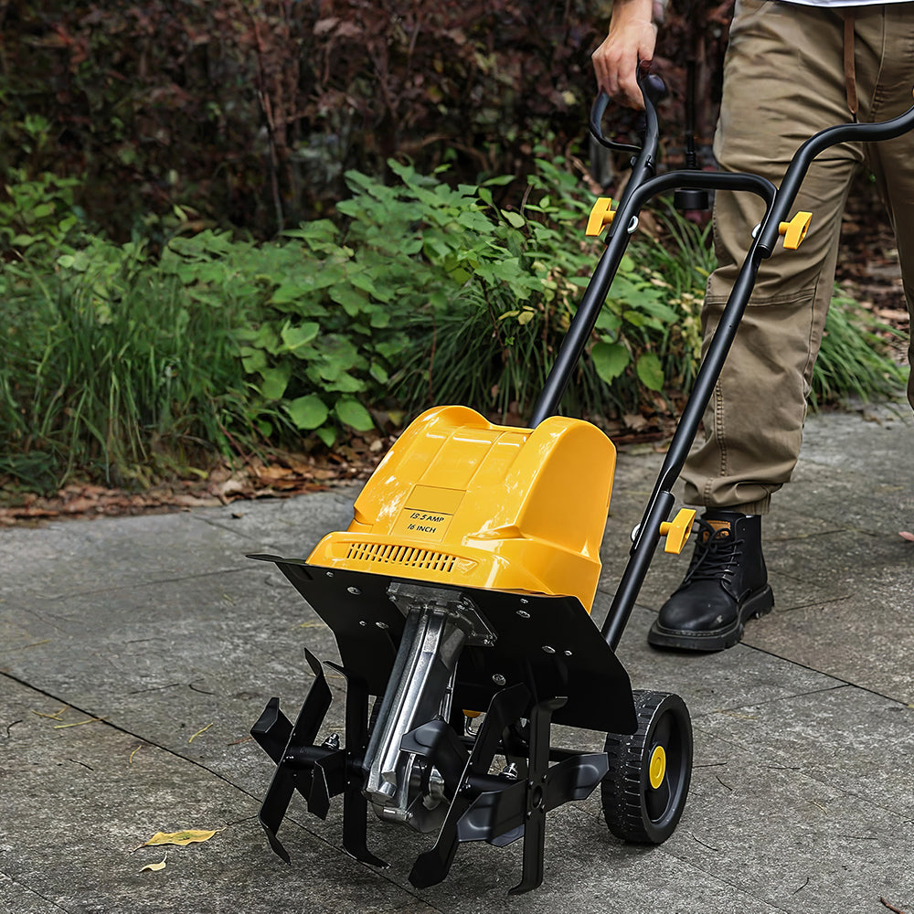 8.5A Electric Garden Tiller, 12" Corded Cultivator with 8" Depth