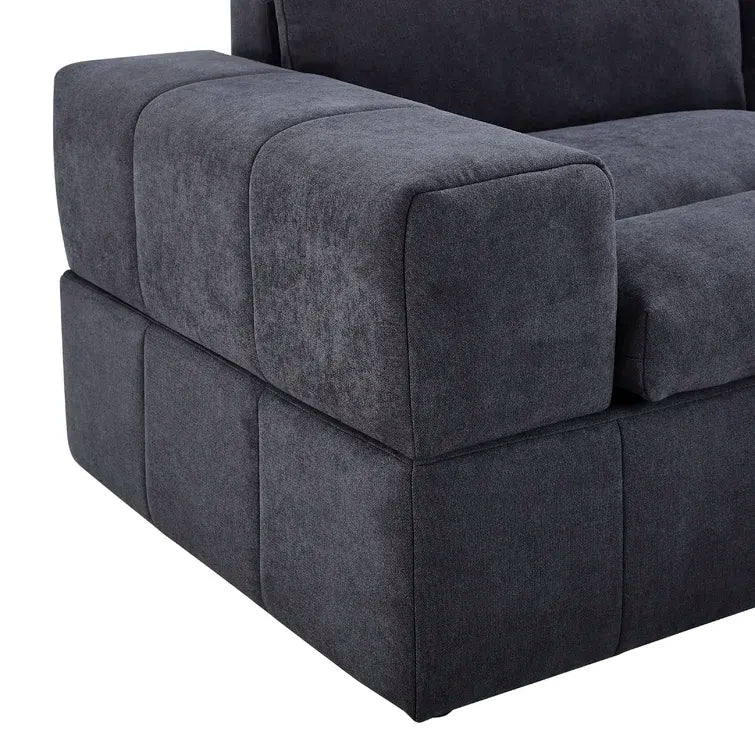 134" Wide Reversible Modular Sectional with Ottoman