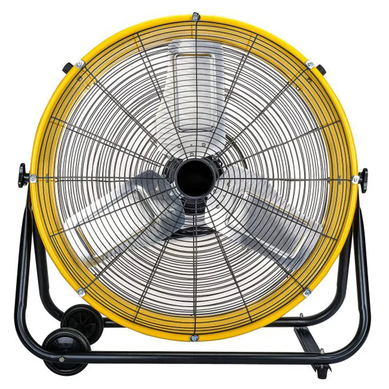24 Inch Grade UL Listed High Velocity Movement Heavy Duty Drum 3 Speed Air Circulator Fan 7800 CFM Industrial, Commercial, Residential, and Greenhouse Use, Yellow
